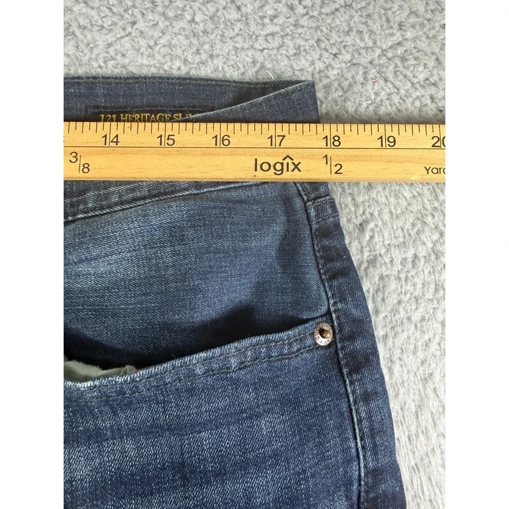 Lucky Brand Heritage Slim Dark Wash Denim Blue Jeans Mens 34 x 30 Stretch